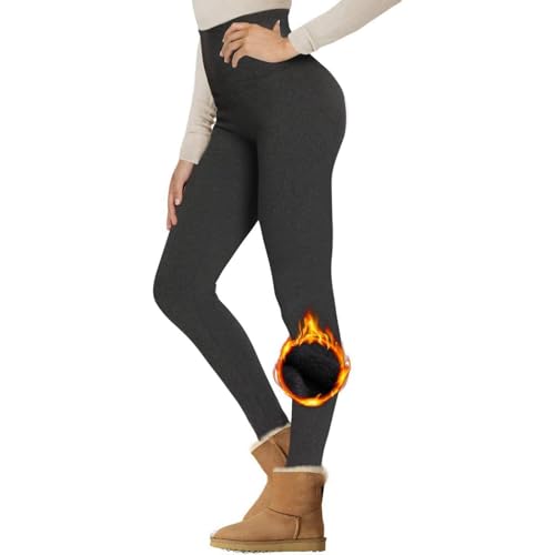 Thermo Leggings Damen High Waist Winterleggins Gym Thermoleggings Verdickte Thermo Leggings Fleece Gefütterte Leggings Winter Thermohose Plüsch Thermo Hose von Fulidngzg