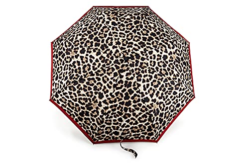 Fulton Minilite 2 Regenschirm mit glänzendem Leopardenmuster, mehrfarbig, Einheitsgröße, Klassisch von Fulton