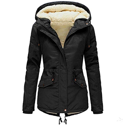 FunAloe Warme Damen Winter Jacke lang Winterjacke Mantel Verdickte, mit Baumwolle gepolsterte Kleidung mit Taschen Damen Winter Jacke Mantel Warm gefütterte Winterjacke Damen Winter Mantel von FunAloe