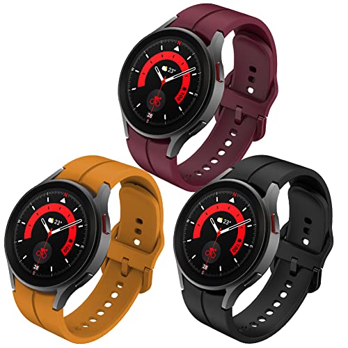 FunBand Kompatibel mit Samsung Galaxy Watch 5 / Watch 5 Pro/Watch 4 / Watch 4 Classic Armband, 20mm Weiches Silikon Ersatzband Verstellbares Armbänder für Galaxy Watch 42mm / Galaxy Watch 3,Gelb von FunBand