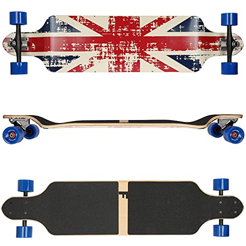 Flex1 bis 122kg - Drop Down Longboard (Flex1 bis 122kg, England - Drop Down - Ahornholz) von FunTomia