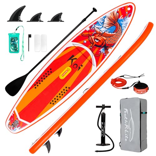 FunWater Aufblasbares Stand Up Paddle Board Surfbrett SUP Komplettes Paddleboard Zubehör Verstellbares Paddel, Pumpe, Reiserucksack, Sicherheitsleine, wasserdichte Handyhülle FunWater Aufblasbares Stand Up Paddle Board Surfbrett SUP Komplettes Paddleboard Zubehör Verstellbares Paddel, Pumpe, Reiserucksack, Sicherheitsleine, wasserdichte Handyhülle von FunWater