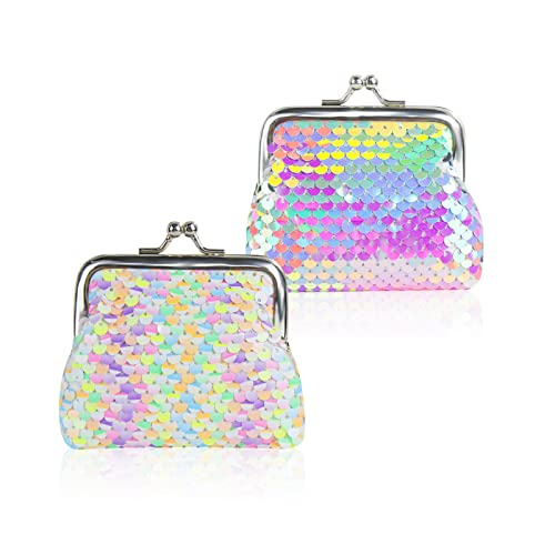 FuninCrea 2 Stück Münzbeutel Damen Portemonnaie Klein Doppelseitige Paillette Münzbörse Geldbörse Klein Münzgeldbeutel Coin Purse Kiss Lock Münztasche Mini Geldbeutel für Münze Schlüssel (Stil 1) FuninCrea 2 Stück Münzbeutel Damen Portemonnaie Klein Doppelseitige Paillette Münzbörse Geldbörse Klein Münzgeldbeutel Coin Purse Kiss Lock Münztasche Mini Geldbeutel für Münze Schlüssel (Stil 1) von FuninCrea