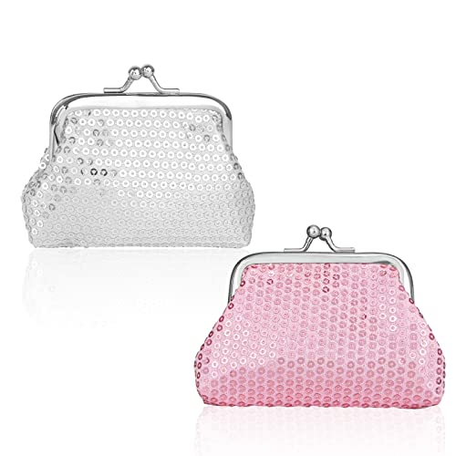 FuninCrea 2 Stück Münzbeutel Damen Portemonnaie Klein Doppelseitige Paillette Münzbörse Geldbörse Klein Münzgeldbeutel Coin Purse Kiss Lock Münztasche Mini Geldbeutel für Münze Schlüssel (Stil 3) FuninCrea 2 Stück Münzbeutel Damen Portemonnaie Klein Doppelseitige Paillette Münzbörse Geldbörse Klein Münzgeldbeutel Coin Purse Kiss Lock Münztasche Mini Geldbeutel für Münze Schlüssel (Stil 3) von FuninCrea