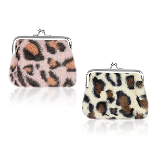 FuninCrea 2 Stücke Münzbörsen, 4inches Plüsch Münzbeutel Kleingeldbörse für Frauen und Mädchen, Mini Täschchen mit Kiss Lock, Kleine Täschchen Mini Geldbeutel Täschchen mit Leopard Muster (Stil 2) FuninCrea 2 Stücke Münzbörsen, 4inches Plüsch Münzbeutel Kleingeldbörse für Frauen und Mädchen, Mini Täschchen mit Kiss Lock, Kleine Täschchen Mini Geldbeutel Täschchen mit Leopard Muster (Stil 2) von FuninCrea