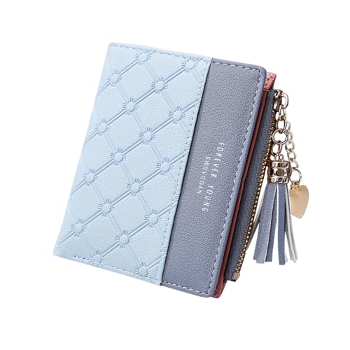 FuninCrea Geldbörse Damen, PU Leder Kleine Portemonnaie Damen, Bifold Geldbeutel Damen Portmonee Damen mit Reißverschluss Münztasche, Multicard Geldbörse Damen Klein für Bargeld, Cion, Karte (blau) FuninCrea Geldbörse Damen, PU Leder Kleine Portemonnaie Damen, Bifold Geldbeutel Damen Portmonee Damen mit Reißverschluss Münztasche, Multicard Geldbörse Damen Klein für Bargeld, Cion, Karte (blau) von FuninCrea