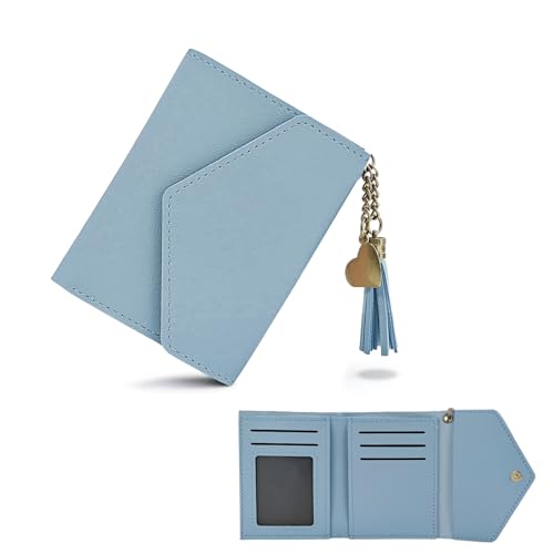 FuninCrea Geldbörse Damen Klein Geldbeutel Damen, 6 Kartenschlitze Portemonnaie Damen Klein ID-Fenster Damen Geldbörse Leder Portmonee Damen Portemonnaie mit Quaste und Herzförmigem Anhänger (Blau) FuninCrea Geldbörse Damen Klein Geldbeutel Damen, 6 Kartenschlitze Portemonnaie Damen Klein ID-Fenster Damen Geldbörse Leder Portmonee Damen Portemonnaie mit Quaste und Herzförmigem Anhänger (Blau) von FuninCrea