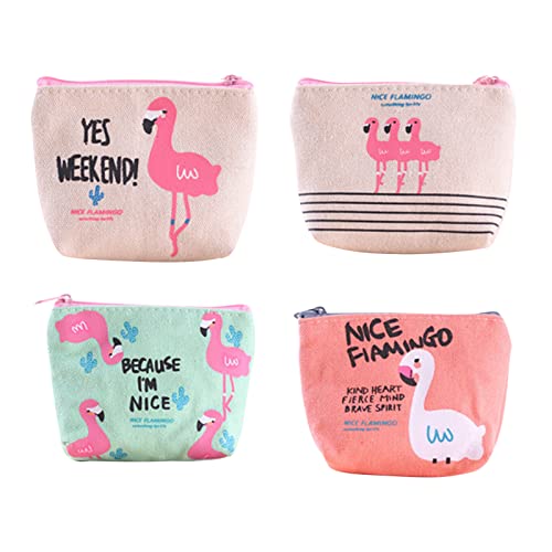 FuninCrea 4 Stücke Münzbörsen Mini Geldbeutel Täschchen, Leinwand Münzbeutel mit Reißverschluss, Mini Täschchen Flamingo Kleingeldbörse, Nette Kleine Täschchen für Münze, Karte, Schlüssel FuninCrea 4 Stücke Münzbörsen Mini Geldbeutel Täschchen, Leinwand Münzbeutel mit Reißverschluss, Mini Täschchen Flamingo Kleingeldbörse, Nette Kleine Täschchen für Münze, Karte, Schlüssel von FuninCrea