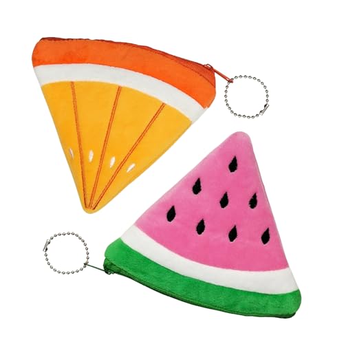 FuninCrea Münzbörsen für Damen, Kreativer Plüsch in Form von Früchten Kleines Portemonnaie Damen Münzbeutel Niedlicher Cartoon Münztaschen Geldbörse Damen Klein für Münzen (Rosa+Orange-2 Packung) FuninCrea Münzbörsen für Damen, Kreativer Plüsch in Form von Früchten Kleines Portemonnaie Damen Münzbeutel Niedlicher Cartoon Münztaschen Geldbörse Damen Klein für Münzen (Rosa+Orange-2 Packung) von FuninCrea