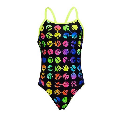 Funkita Badeanzug Einteiler für Mädchen/Kinder Broken Circle chlorbeständig, schnelltrocknend und UV Schutz 50+, Kinder Größen:176 von Funkita