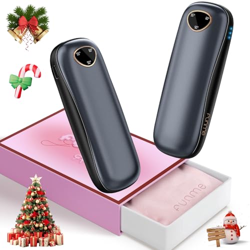 2er-Pack Wiederaufladbare Handwärmer 10000mAh [Geschenkbox] Funme® Handwärmer Elektrisch USB Powerbank Wiederverwendbar Taschenwärmer Tragbare Max 60°C, Frauen, Ideal für Outdoor OT95 von Funme