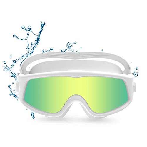 Funní Día Polarisiert Schwimmbrille für Herren und Damen,Schwimmbrille mit Spiegel Linse UV-Schutz Anti Nebel Verstellbar Gurt Komfort Profi Schwimmbrillen für Erwachsene Jugendliche von Funní Día