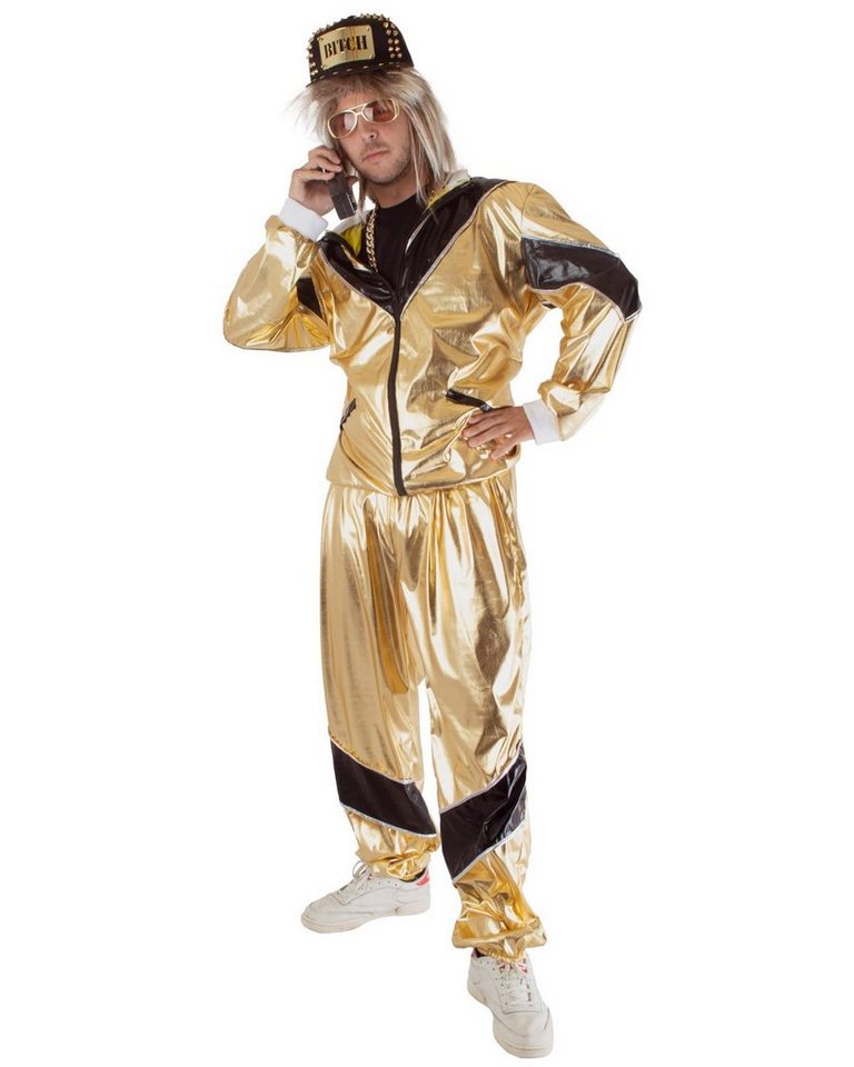 Funny Fashion Kostüm Metallic Trainingsanzug 'Simon' für Herren, Gold von Funny Fashion