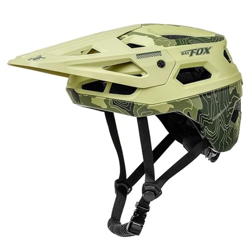 BATFOX Fahrradhelm, Leichter Komfort Mountainbike-Helm Skateboard Helm mit Visier, Atmungsaktiv Helme für Herren Damen Erwachsene Jugend, Verstellbar in der Größe-Green von Funthy