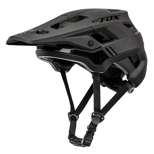 BATFOX Fahrradhelm, Leichter Komfort Mountainbike-Helm Skateboard Helm mit Visier, Atmungsaktiv Helme für Herren Damen Erwachsene Jugend, Verstellbar in der Größe-Schwarz||M von Funthy