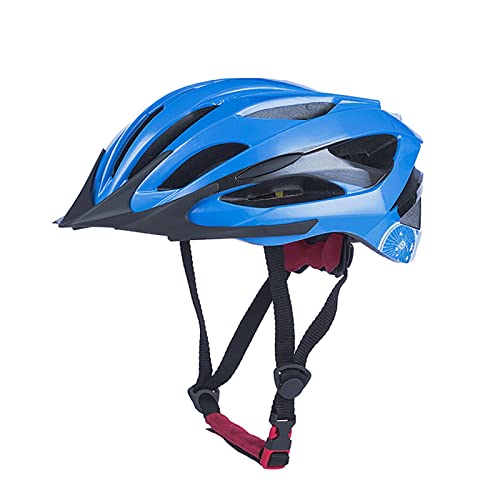 Fahrradhelme mit Beleuchtung, Rennradhelm Atmungsaktiv - Mountainbike-Helme mit Sicherheitsrücklicht, Verstellbarem Knopf und Abnehmbarem Innenfutter-Dunkelblau von Funthy