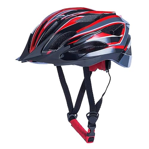 Fahrradhelme mit Beleuchtung, Rennradhelm Atmungsaktiv - Mountainbike-Helme mit Sicherheitsrücklicht, Verstellbarem Knopf und Abnehmbarem Innenfutter-Rot Fahrradhelme mit Beleuchtung, Rennradhelm Atmungsaktiv - Mountainbike-Helme mit Sicherheitsrücklicht, Verstellbarem Knopf und Abnehmbarem Innenfutter-Rot von Funthy