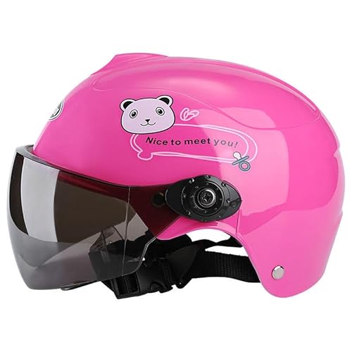 Kinder Fahrradhelm ab 3 Jahre | Jethelm Motorradhelm Roller-Helm Scooter-Helm Moped Mofa-Helm | Chopper Retro Vintage Kinderhelm mit Visier und Kinnschutz für Jungen Mädchen-Rosa Kinder Fahrradhelm ab 3 Jahre | Jethelm Motorradhelm Roller-Helm Scooter-Helm Moped Mofa-Helm | Chopper Retro Vintage Kinderhelm mit Visier und Kinnschutz für Jungen Mädchen-Rosa von Funthy