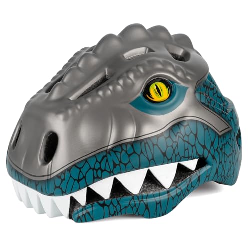Kinder Fahrradhelm mit LED Licht | Niedliche 3D Dinosaurier Sicherheit Helm für Mädchen, Jungen 3-8 Jahre | Verstellbarer Atmungsaktive Kinderhelm für Fahrrad, Skateboard, Scooter, Skaten Kinder Fahrradhelm mit LED Licht | Niedliche 3D Dinosaurier Sicherheit Helm für Mädchen, Jungen 3-8 Jahre | Verstellbarer Atmungsaktive Kinderhelm für Fahrrad, Skateboard, Scooter, Skaten von Funthy