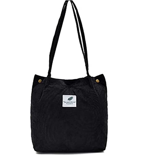 Funtlend Groß Cord Tasche Umhängetasche Damen aus Kord Handtasche Shopper Damen für Uni Arbeit Mädchen Schule Funtlend Groß Cord Tasche Umhängetasche Damen aus Kord Handtasche Shopper Damen für Uni Arbeit Mädchen Schule von Funtlend