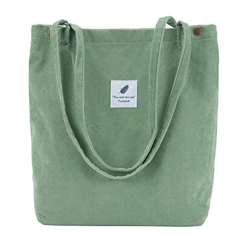 Funtlend Umhängetasche Damen Groß Cord Tasche Damen Handtasche Shopper Damen Henkeltasche für Uni Arbeit Mädchen Schule Funtlend Umhängetasche Damen Groß Cord Tasche Damen Handtasche Shopper Damen Henkeltasche für Uni Arbeit Mädchen Schule von Funtlend