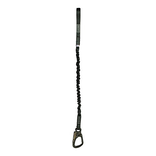 Fusion Tactical 2ft 24"x1" Internal Elastic Bungee Militärpolizei Personal Retention Helo Lanyard mit Dual-Locking Karabinerhaken flachen Schleife 23 kN Schwarz von Fusion