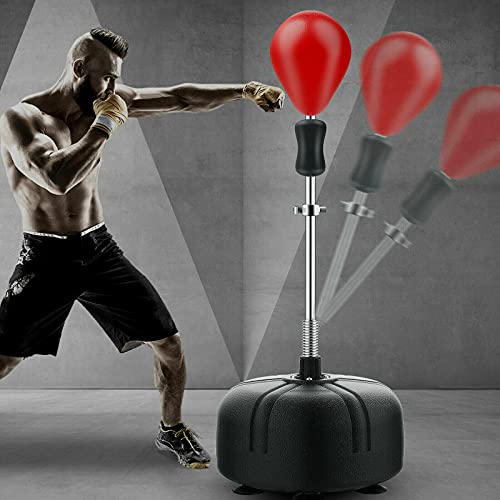 Punchingball Set Verstellbar Höhe 120-160 cm für Erwachsene und Kinder freistehender Boxball für Boxtraining Karate und Taekwondo (Schwarz) von Futchoy