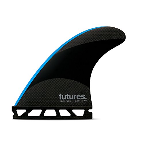 Futures John John Florence 2 Techflex Thruster Fin Small Black/Neon Blue von Futures