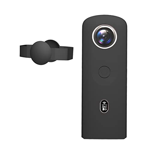 Fututech Schutzhülle aus Silikon mit Objektivdeckel für Ricoh Theta SC2 360° Schutzhülle für Action-Kamera, kratzfest, staubdicht, Zubehör (schwarz) von Fututech