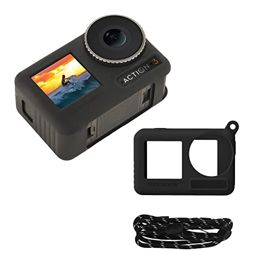 Fututech Schutzhülle aus Silikon und Umhängeband für DJI Osmo Action 3, Abdeckung, Abdeckung für Action-Kamera, kratzfest, staubdicht, Schwarz , Modern Fututech Schutzhülle aus Silikon und Umhängeband für DJI Osmo Action 3, Abdeckung, Abdeckung für Action-Kamera, kratzfest, staubdicht, Schwarz , Modern von Fututech