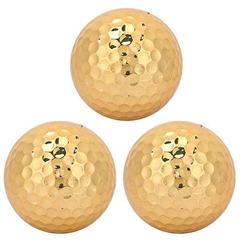 Goldene Golfbälle, Tragbarer Vergoldeter Golfball, 3 Stück goldene Gummi Golfbälle für Outdoor Übungen Sportgeräte für Schaukelübungen Training und Golf Langstreckenschüsse Goldene Golfbälle, Tragbarer Vergoldeter Golfball, 3 Stück goldene Gummi Golfbälle für Outdoor Übungen Sportgeräte für Schaukelübungen Training und Golf Langstreckenschüsse von Fyearfly