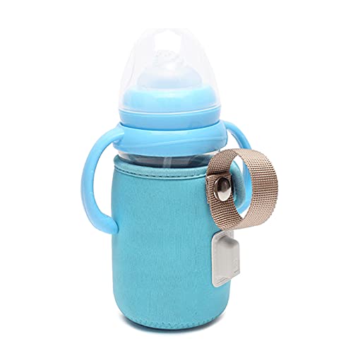 Fyearfly USB-Babyflaschenwärmertasche, Babyflaschen-Isolierhülle USB-Wärmeschutzhülle Waschbare Flasche Thermohülle für Outdoor-Reisen(Blau) von Fyearfly