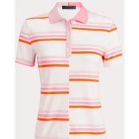 G/Fore OFFSET GRADIENT STRIPE RIB COLLAR TECH JERSEY Halbarm Polo rosa von G/Fore