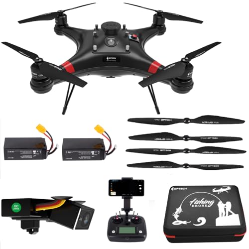 Ideafly Fishing Drone 3KG Payload Bait Release Heavy Drone, 1.5km RC GPS Drone 33mins Waterproof Drone with Single Axis Gimble Camera 4K (add Two propellers+ Batteries) (add Two propellers+ Battery) von G Camolech