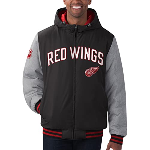 G-III - NHL Detroit Red Wings Cold Front Polyfilled Padded Jacke Farbe Schwarz, Größe M von G-III Sports