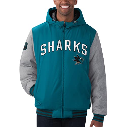 G-III - NHL San Jose Sharks Cold Front Polyfilled Padded Jacke Farbe Türkis, Größe L von G-III Sports