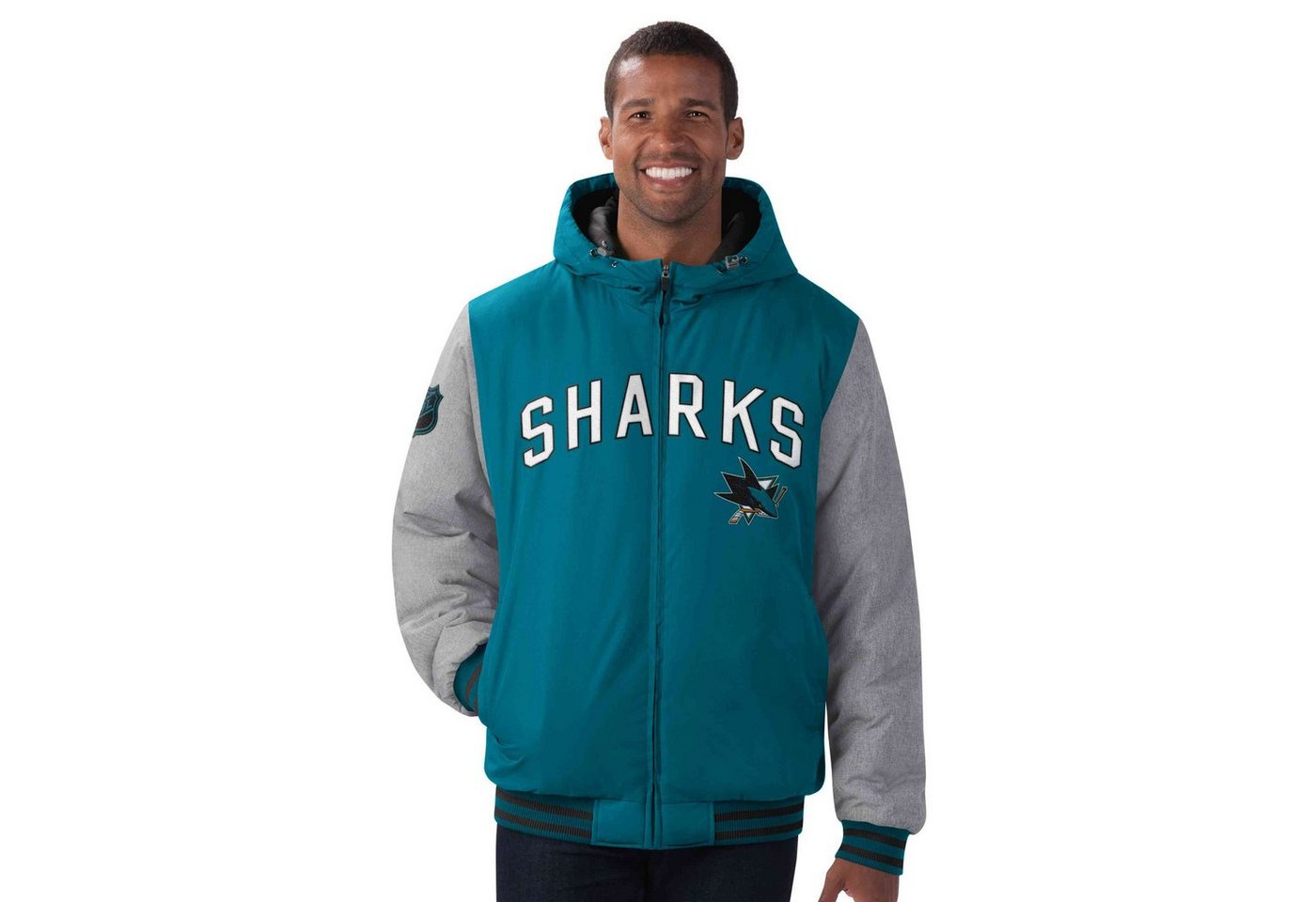 G-III Collegejacke NHL San Jose Sharks Cold Front Polyfilled Padded von G-III