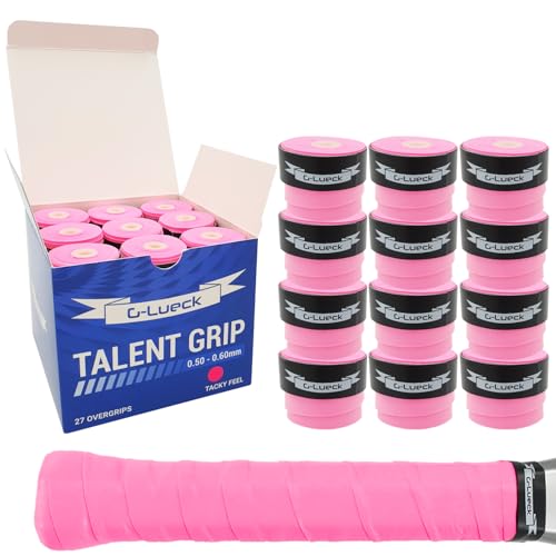G-Lueck 27x Tennis Overgrips Talent Grip Griffband in umweltfreundlicher Verpackung | 0,50-0,60mm Stärke | Für Squash Badminton Schläger & Golf inkl. Selbstklebendem Abschlußband | sehr griffig (Pink) G-Lueck 27x Tennis Overgrips Talent Grip Griffband in umweltfreundlicher Verpackung | 0,50-0,60mm Stärke | Für Squash Badminton Schläger & Golf inkl. Selbstklebendem Abschlußband | sehr griffig (Pink) von G-Lueck