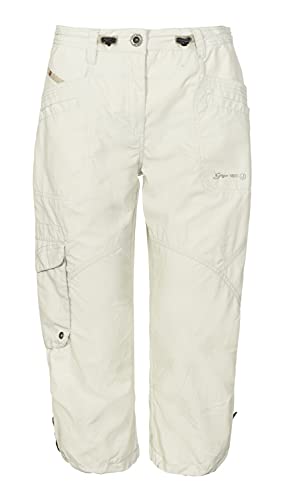 G.I.G.A. DX Damen Caprihose Fenia, 3/4 Cargo Hose für den Sommer, Taillenweite verstellbar, weiß, 44 von G.I.G.A. DX