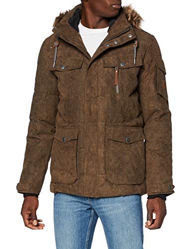 G.I.G.A. DX Herren Nakubo Casual Funktionsjacke In Daunenoptik Mit Abzippbarer Kapuze, Dunkelbraun, L von G.I.G.A. DX