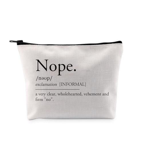 G2TUP Introvertiertes Geschenk für Freunde, Nope Definition, Make-up-Tasche mit Aufschrift "The Word Nope", Kosmetiktasche, lustiges mürrisches sarkastisches Geschenk, Nope Definition MB von G2TUP