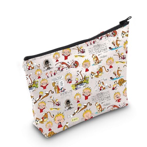 G2TUP Make-up-Tasche für Cartoon-Liebhaber, Cartoon-Buchliebhaber, Geschenke, Tigerbuch, Geschenke, Cartoon-Buch, Reißverschluss-Tasche, Träumen Sie zusammen, Passform: von G2TUP