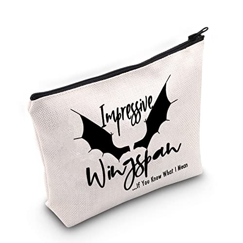 G2TUP Sarah J Maas Geschenk beeindruckende Flügelspannweite MakeupTasche A Court of Thorns and Roses Kosmetiktasche Throne of Glass Fan Geschenk Reißverschluss Reisetasche, Weiße Tasche mit von G2TUP