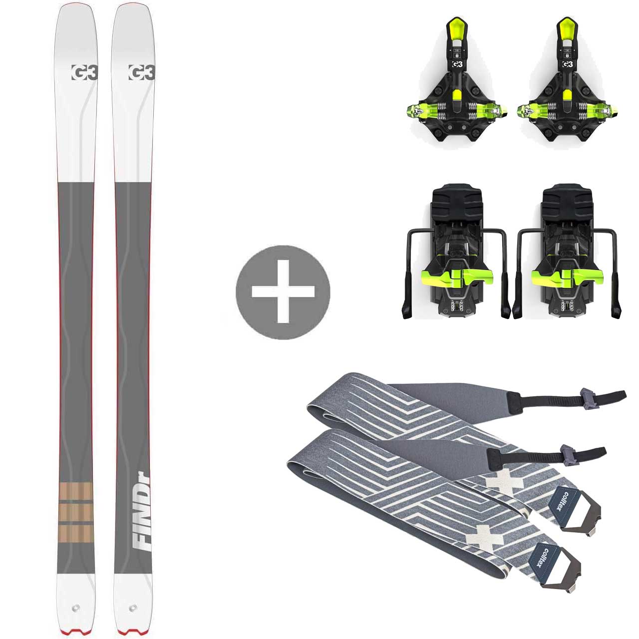 G3 FINDr Freetouring Skiset + G3 ZED 9 mit Stopper + Colltex Palü, 162cm von G3}