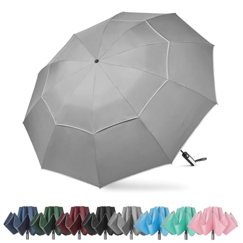 G4Free 54/62 Inch Großer Taschenschirm & Golfschirm, Doppelter Baldachin,10 Rippen,Faltbarer Windfester Regenschirm Automatisches Öffnen und Schließen,Kompakter Reise-Regenschirm G4Free 54/62 Inch Großer Taschenschirm & Golfschirm, Doppelter Baldachin,10 Rippen,Faltbarer Windfester Regenschirm Automatisches Öffnen und Schließen,Kompakter Reise-Regenschirm von G4Free