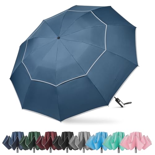 G4Free 54/62 Inch Großer Taschenschirm & Golfschirm, Doppelter Baldachin,10 Rippen,Faltbarer Windfester Regenschirm Automatisches Öffnen und Schließen,Kompakter Reise-Regenschirm G4Free 54/62 Inch Großer Taschenschirm & Golfschirm, Doppelter Baldachin,10 Rippen,Faltbarer Windfester Regenschirm Automatisches Öffnen und Schließen,Kompakter Reise-Regenschirm von G4Free