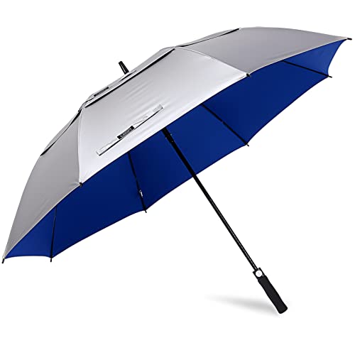 G4Free 54 Inch UV-Schutz Winddicht Sonnen- und Regenschirm Golfschirm Autorisches Öffnen Doppelbaldachin Belüftet Übergröße für Herren und Damen von G4Free