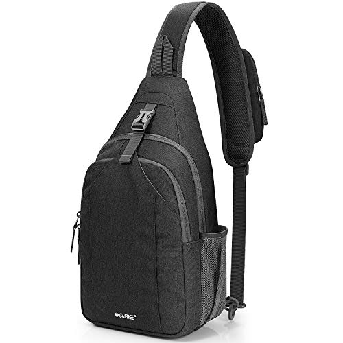 G4Free Sling Bag Rucksack, Diebstahlschutz, Brusttasche, Umhängetasche, Crossbody, Fitnessstudio, Tagesrucksack mit Kopfhörerloch für Outdoor, Radfahren, Reisen, Wandern, Herren und Damen, Schwarz, von G4Free