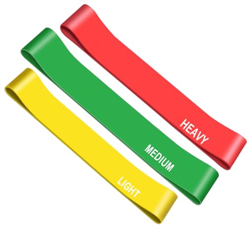 G5 HT SPORT Fitnessbänder [einzeln oder im 3er Set] Elastische Widerstandsbänder für Fitnessübungen, Pilates, Yoga, Rehabilitation, Set mit 3 Bändern (Set mit 3 Bändern, gelb, grün, rot) von G5 HT SPORT