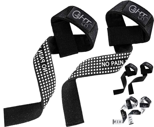 G5 HT SPORT Straps (gepolstert) Bodybuilding-Training Herren Damen Gewichtheben Gurte für Powerlifting Kreuzheben Gewichtheben (Black (Silikongriff)) von G5 HT SPORT